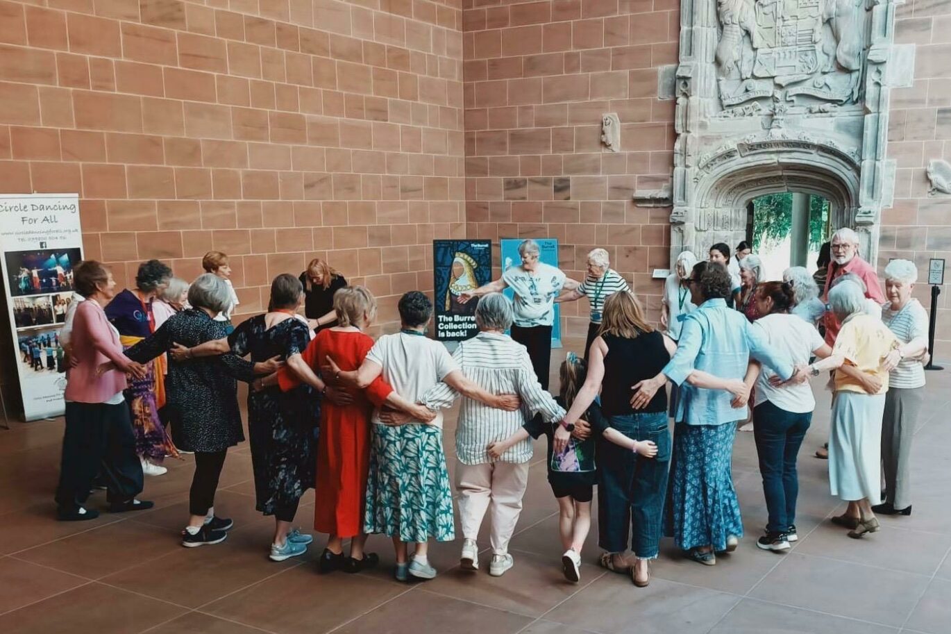Celebrating the 2026 Commonwealth games The Burrell Collection Glasgow 25th July 2026 - The Circle Dancing for All (CDFA) dancers from groups across the central belt of Scotland came together